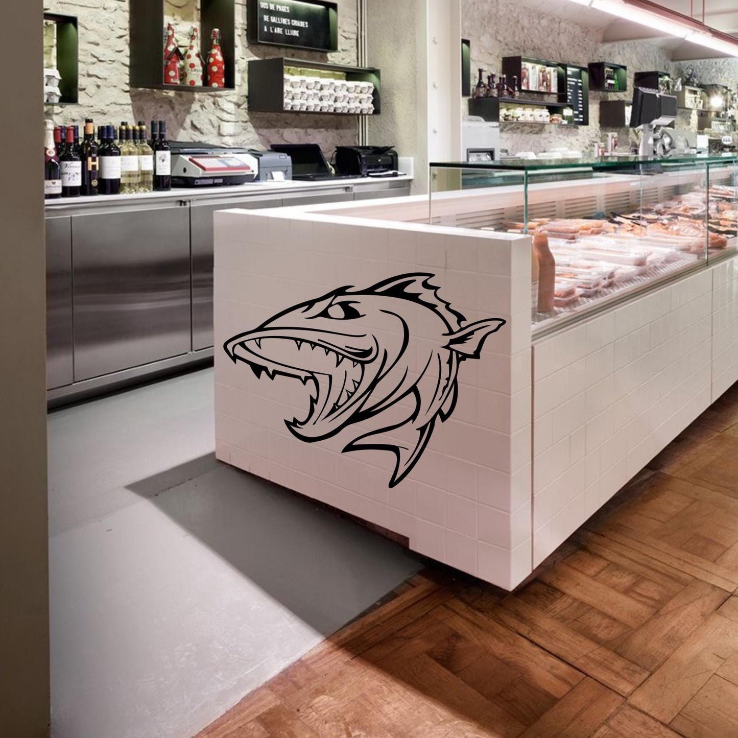 Autocolante Vinil Peixe Agressivo | Ideal para Barcos, Lojas de Peixe e Aquários