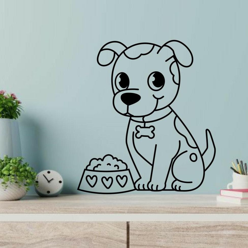 Cão fofo – Autocolante em vinil para berçário de cachorros, quarto infantil, área para animais de estimação