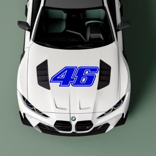 Rossi 46 - Conjunto de 2 autocolantes – Par de autocolantes de corrida número 46 – Autocolantes em vinil recortado para automóveis, motos e muito mais