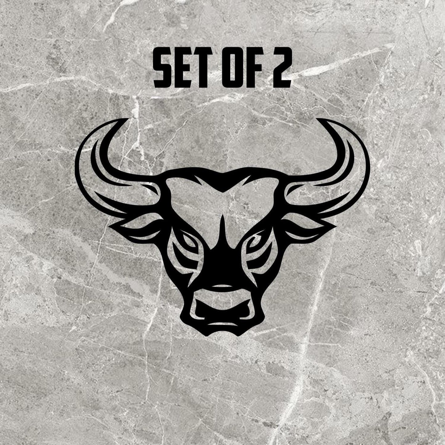 Bull Head - Set of 2 Cut Vinyl Stickers