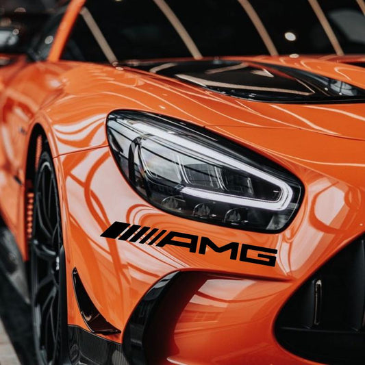 AMG - Conjunto de 2 autocolantes em vinil | Mercedes Benz AMG Racing Sport, autocolantes duráveis para automóvel, carrinha, janela e parede