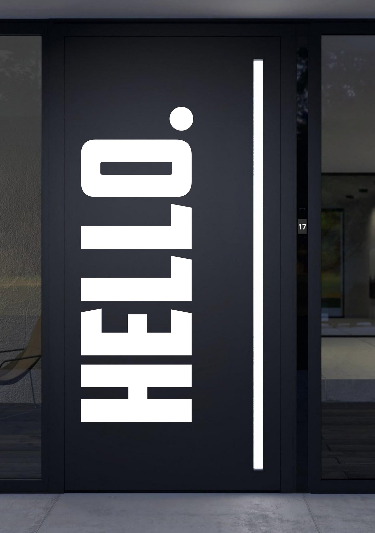 Autocolante de parede em vinil moderno – “HELLO.” – Autocolante de vinil recortado para casa ou escritório