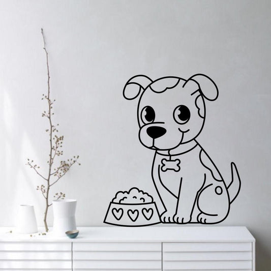 Cão fofo – Autocolante em vinil para berçário de cachorros, quarto infantil, área para animais de estimação