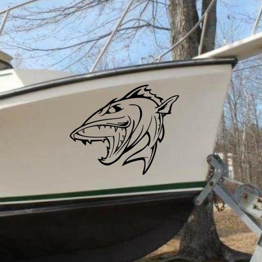 Autocolante Vinil Peixe Agressivo | Ideal para Barcos, Lojas de Peixe e Aquários