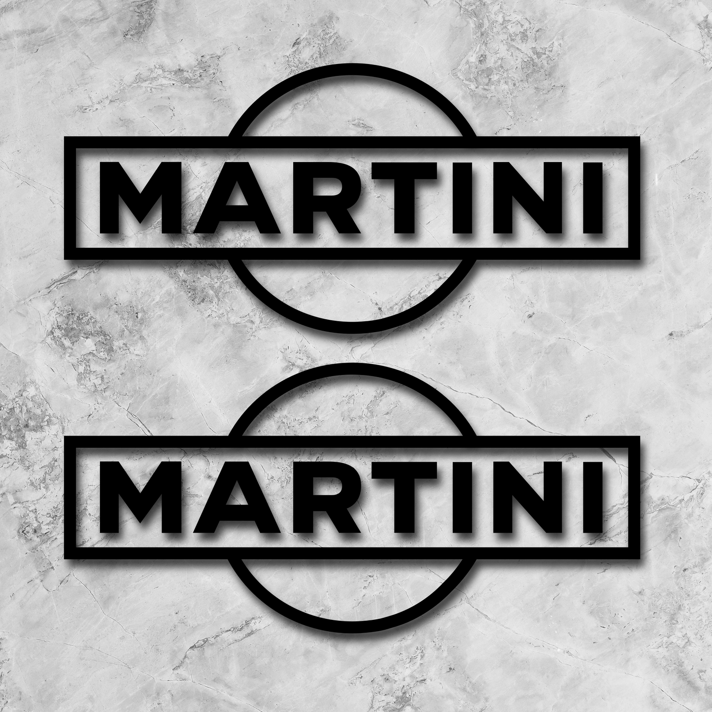 Martini - Conjunto de 2 autocolantes para automóveis. Autocolantes de vinil para carros.