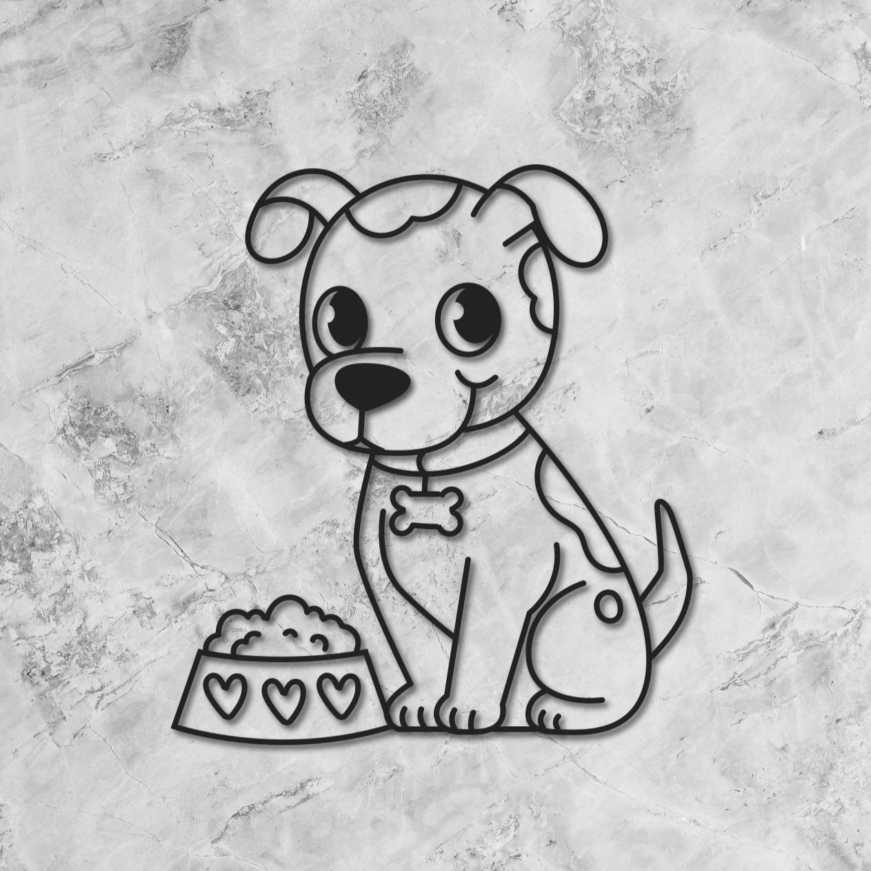 Cão fofo – Autocolante em vinil para berçário de cachorros, quarto infantil, área para animais de estimação