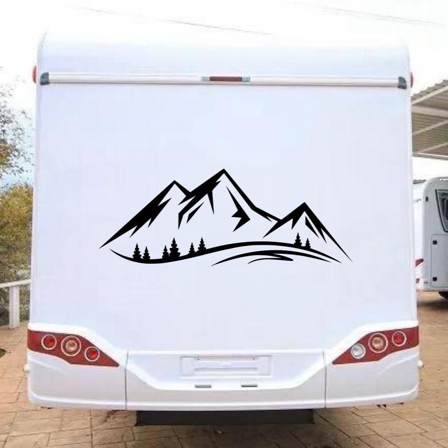Autocolante de montanha em vinil – Autocolante ideal para carrinha Camper Van – Atrelado, caravana, carro, janela, parede ou superfície exterior