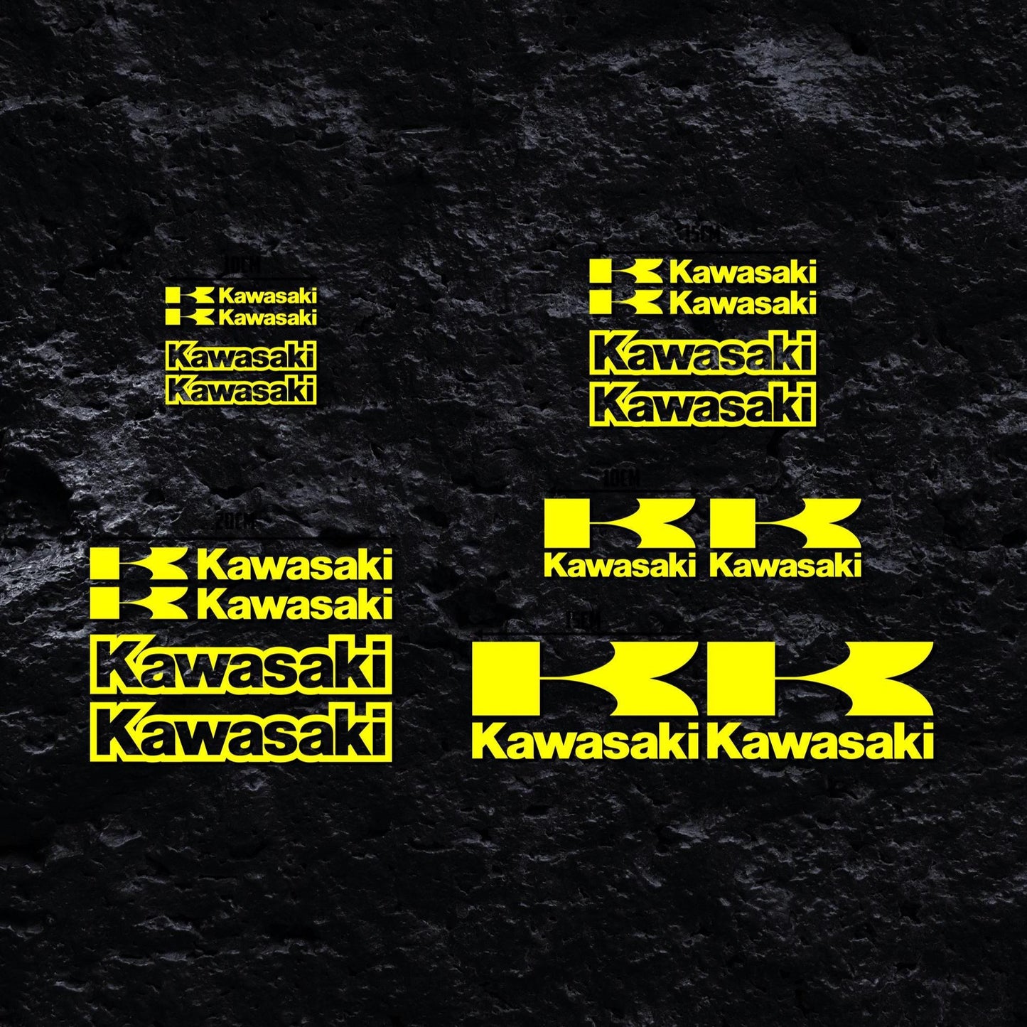 Kit de Autocolantes Kawasaki (Conjunto de 16) – 16 Autocolantes de Vinil Premium para Motos, Carros, Capacetes e Paredes | Autocolantes Kawasaki Impermeáveis e Duráveis