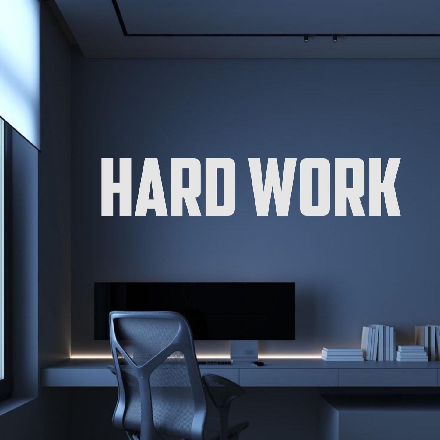 HARD WORK - Autocolante em vinil – Adesivo motivacional brilhante para ginásio, escritório, casa e muito mais