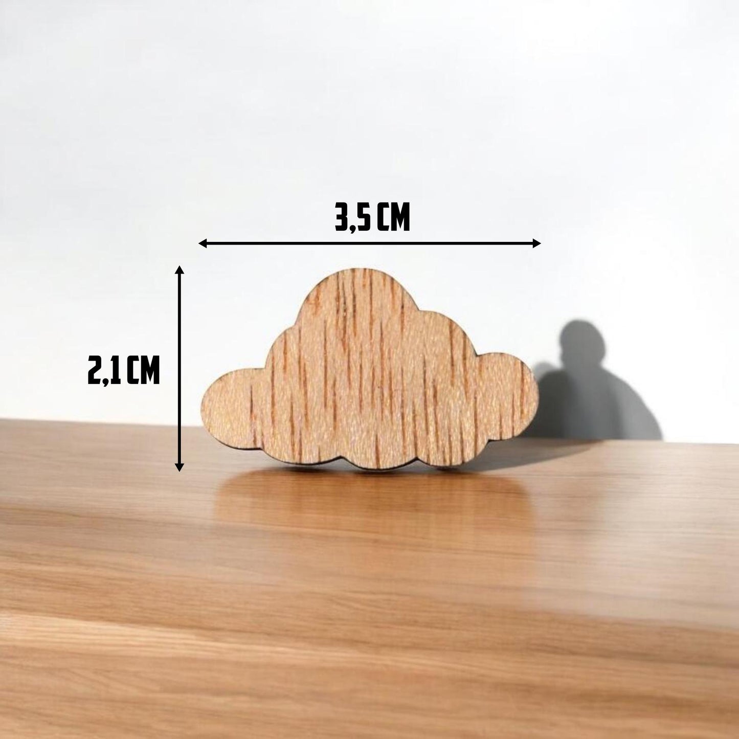 Wooden Cloud Shapes – Laser Cut Craft Blanks (10–100 Pieces) – 35x21mm, 3mm Thick – Unfinished for DIY Projects and Kids Crafts