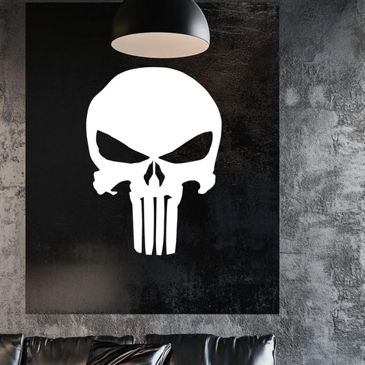 Autocolante em vinil da caveira do Justiceiro | Para automóveis, jipes, paredes e superfícies lisas