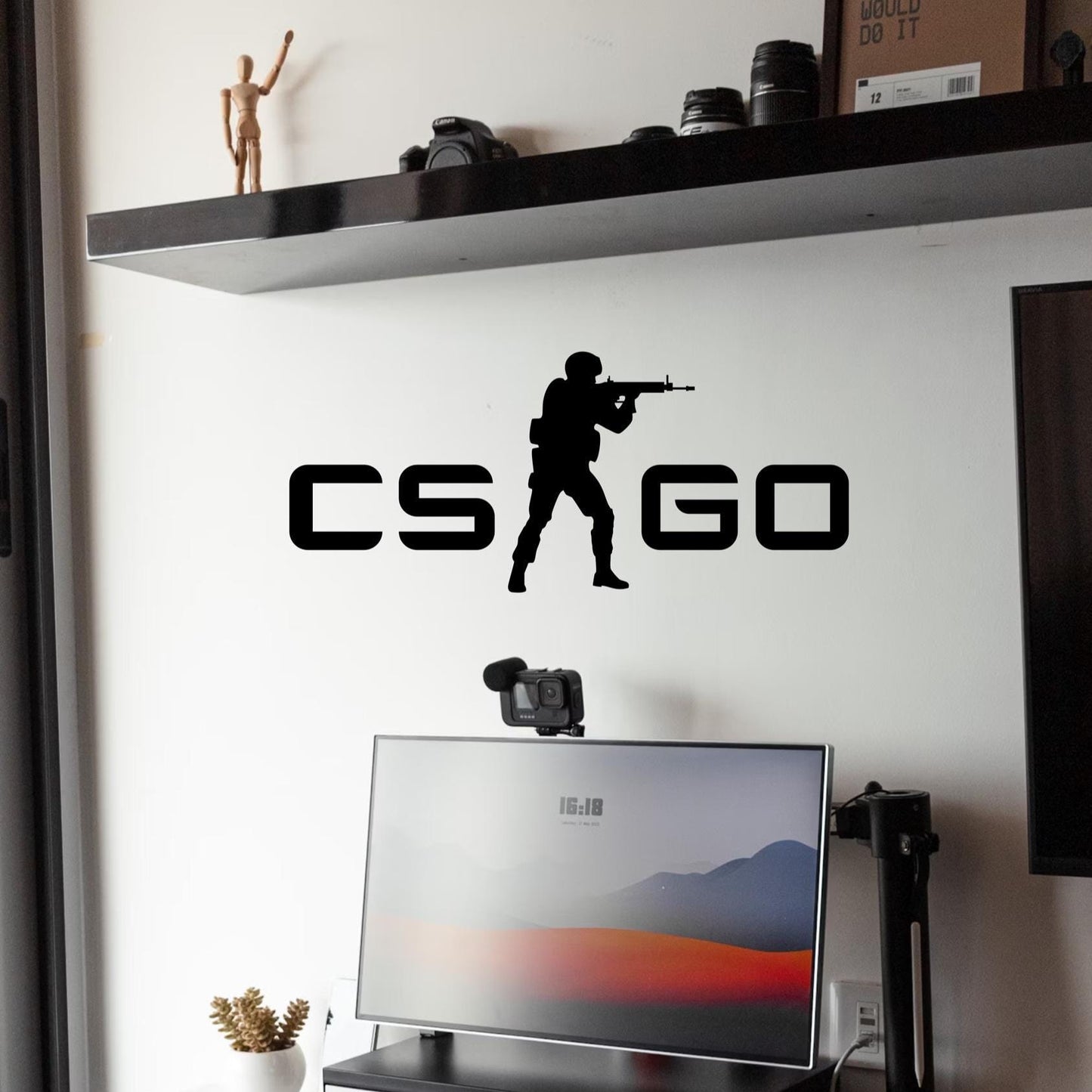 CS:GO Logo Vinyl Sticker – For Walls, Laptops, and Smooth Surfaces