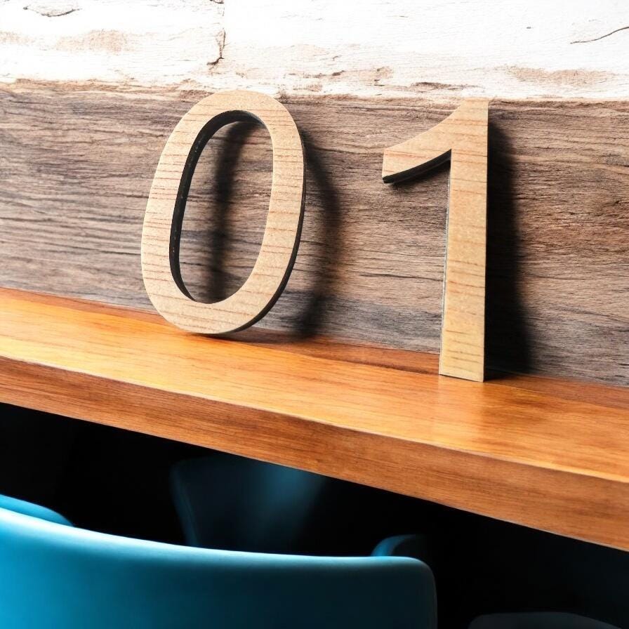 Wooden numbers for crafts and decoration. Laser-cut wooden numbers.