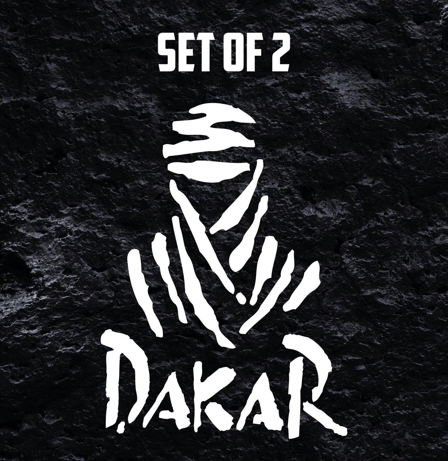 Dakar – 4x4 - Autocolante em vinil, pacote de 2 autocolantes para carros, motas, vidros e muito mais
