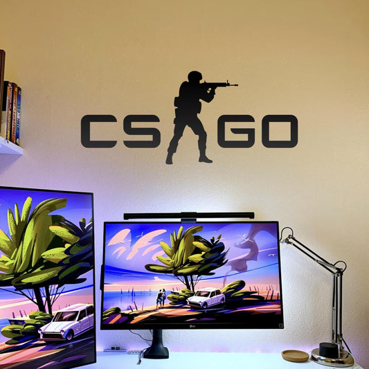 Autocolante em vinil do logótipo CS:GO –  Para paredes, computadores portáteis e superfícies lisas