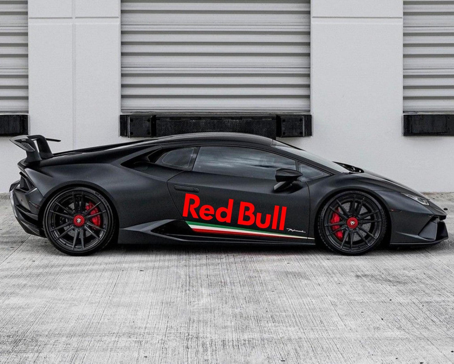 Red Bull - Conjunto de 2 autocolantes em vinil Red Bull | Autocolante de corrida desportiva, durável, carro, vidro, parede