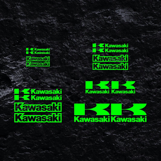 Kit de Autocolantes Kawasaki (Conjunto de 16) – 16 Autocolantes de Vinil Premium para Motos, Carros, Capacetes e Paredes | Autocolantes Kawasaki Impermeáveis e Duráveis