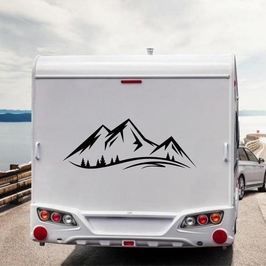 Autocolante de montanha em vinil – Autocolante ideal para carrinha Camper Van – Atrelado, caravana, carro, janela, parede ou superfície exterior