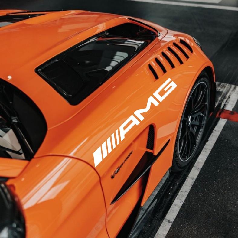 AMG - Conjunto de 2 autocolantes em vinil | Mercedes Benz AMG Racing Sport, autocolantes duráveis para automóvel, carrinha, janela e parede