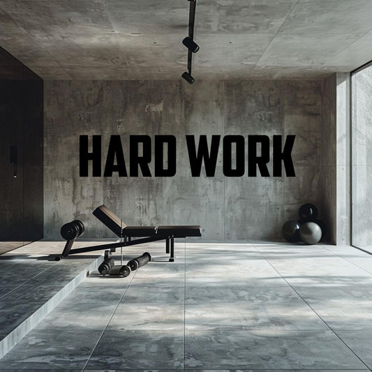 HARD WORK - Autocolante em vinil – Adesivo motivacional brilhante para ginásio, escritório, casa e muito mais