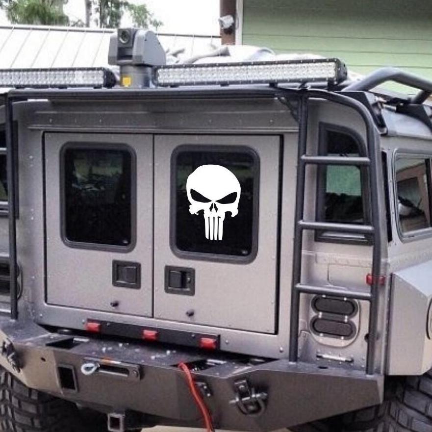 Autocolante em vinil da caveira do Justiceiro | Para automóveis, jipes, paredes e superfícies lisas