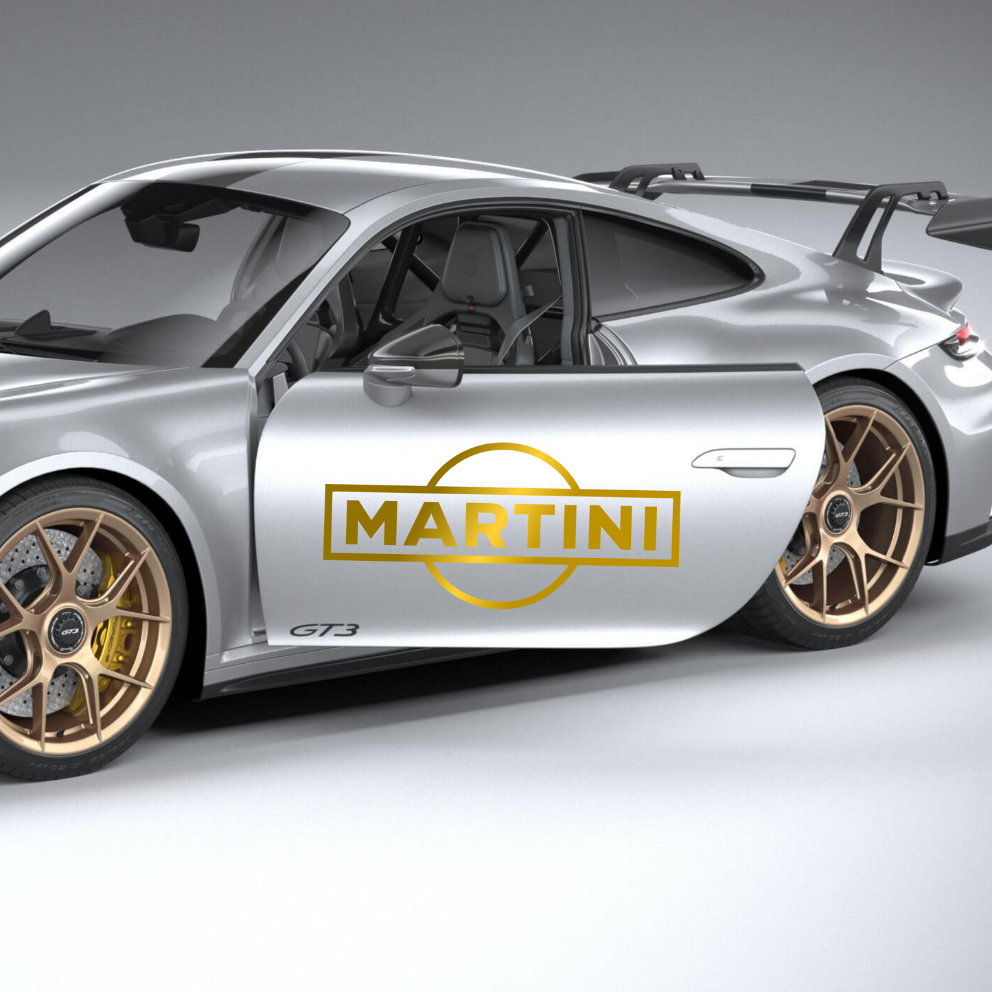 Martini - Conjunto de 2 autocolantes para automóveis. Autocolantes de vinil para carros.