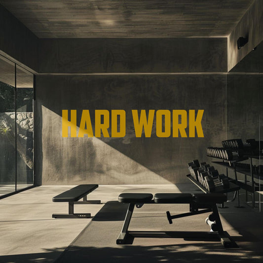 HARD WORK - Autocolante em vinil – Adesivo motivacional brilhante para ginásio, escritório, casa e muito mais