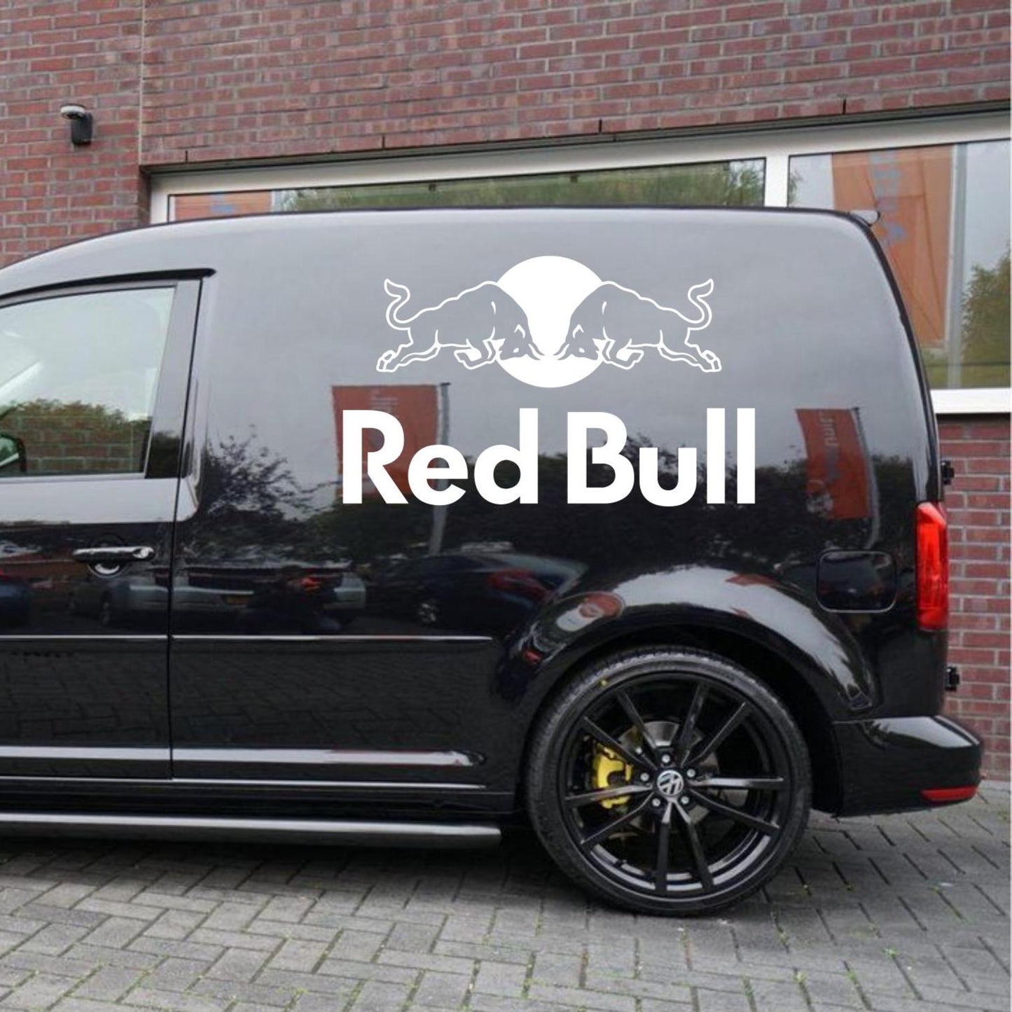 Conjunto de 2 autocolantes em vinil Red Bull – Autocolantes duráveis para carro, carrinha, janela e parede | Vinil Avery Dennison
